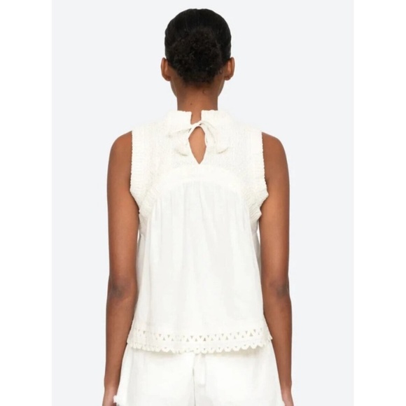 Sea New York Cream White Crochet sleeveless Blouse Tank Top - Picture 4 of 8